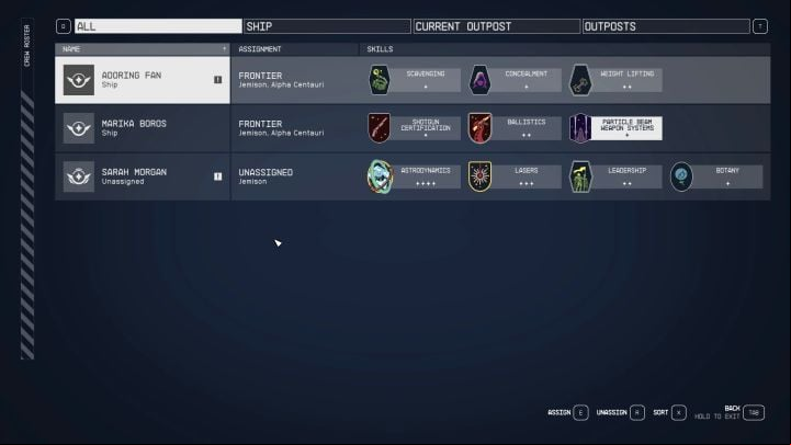 3 - Starfield: How to recruit crew ? - Character development and team - Starfield Guide