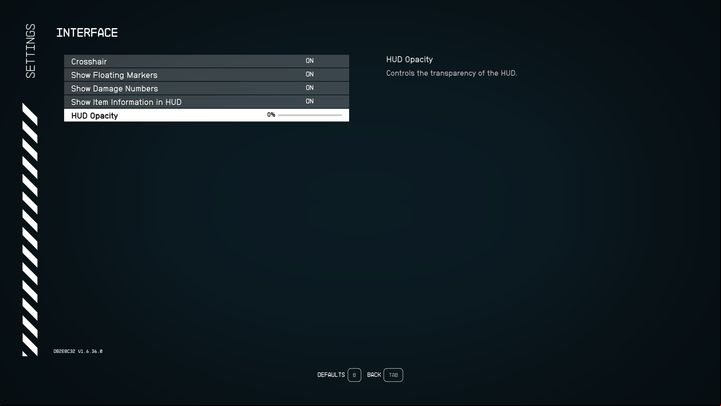 You can turn off all the options that are there, however, the health bar, stamina, and ammunition for weapons will then be visible - Starfield: How to hide UI? - Quests and campaign - Starfield Guide