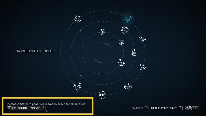Power regenerates slowly and each use consumes a different amount - some Powers deplete the entire meter with a single use - Starfield: How to acquire Quantum Essence? - Character development and team - Starfield Guide