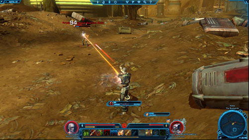 There are also suicide-droids (Faathra Blasting Droid) here, which will run up to you and explode - (L07) Keeping Secrets - Hutta - Star Wars: The Old Republic Game Guide