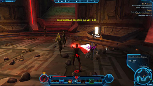 It is worth noting that most likely you wont be able to kill all the droids while exploring only the tomb itself - (L08) Rogues - Korriban - Star Wars: The Old Republic Game Guide
