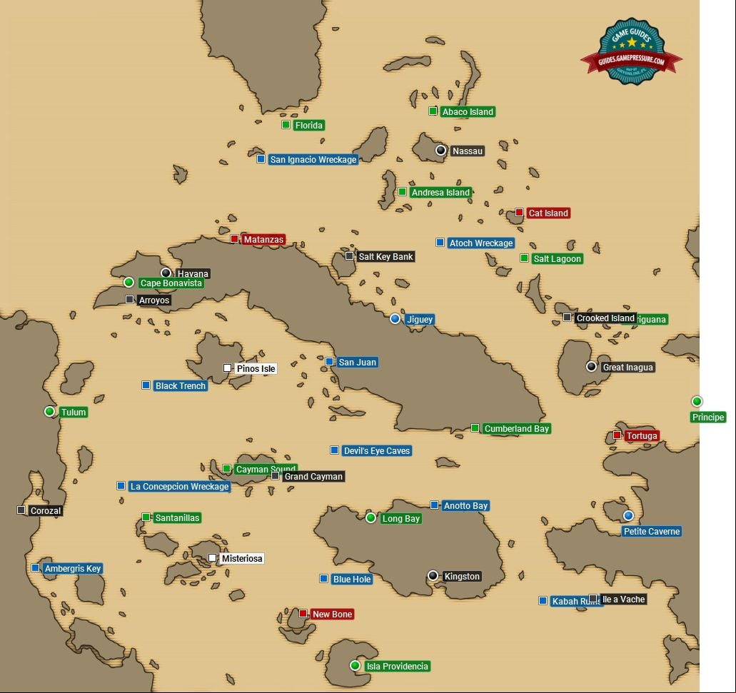 World Map - Locations - Assassin's Creed IV: Black Flag World Map - Locations - Assassin's Creed IV: Black Flag