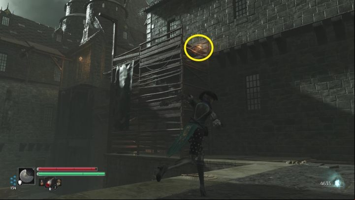 Climb the stairs and pull yourself up on a rope to reach the scaffolding - Steelrising: In search of Abbot Gregoire - walkthrough - Main missions - Steelrising Guide, Walkthrough