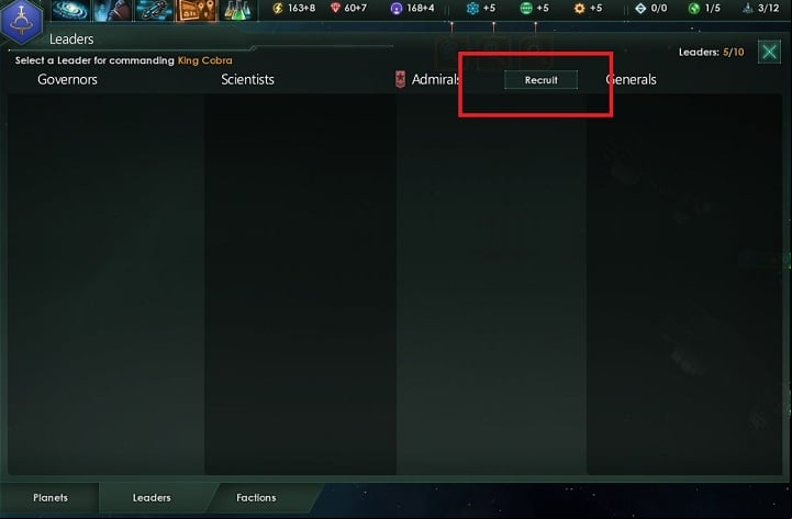 This will take you to another tab, where you can recruit commanders for individual units - How to set foundations for the empire in Stellaris? - A good start in Stellaris - Stellaris Guide