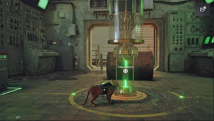 This way, you'll be able to approach the central structure and collect the Battery - Stray: The battery puzzle in the factory - Midtown - Puzzles - Stray Guide, Walkthrough