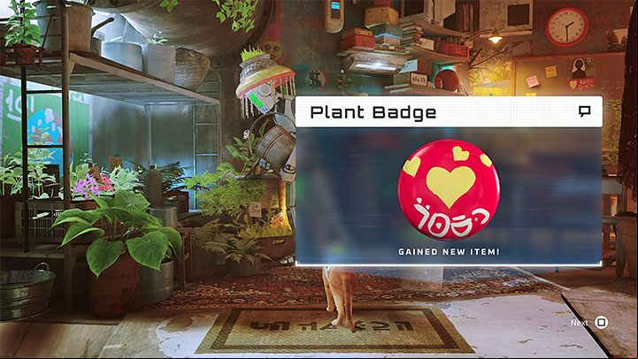 After getting all the plants, return to the robot - Stray: Badges - list of all - Secrets and Collectibles - Stray Guide, Walkthrough