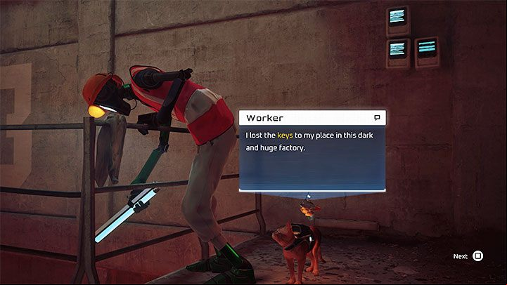 Collectible description: Your only chance to obtain this badge is while going through the factory in order to obtain batteries - Stray: Badges - list of all - Secrets and Collectibles - Stray Guide, Walkthrough