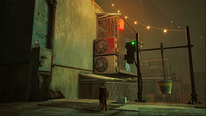 Start exploring the roofs of the buildings in the slums - Stray: Notebooks in The Slums - where to find? - FAQ - Stray Guide, Walkthrough