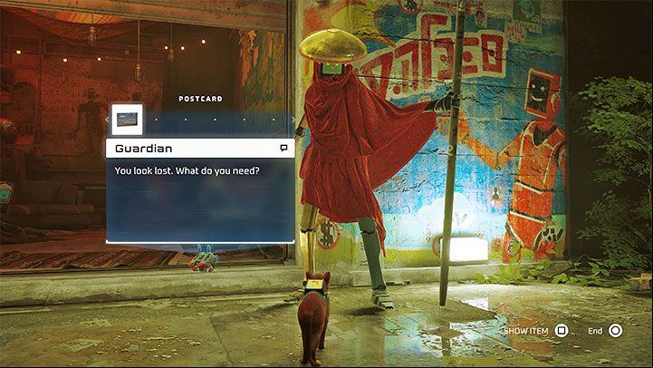 In the game, you can communicate with the robots using B-12 as a translator - Stray: World exploration - Basics - Stray Guide, Walkthrough