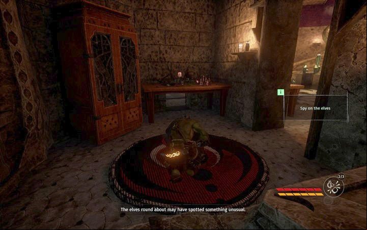 Go into the narrow age under the table and head straight - The Sanctuarium | Mission 3 - Diplomacy - Mission 3 - Diplomacy - Styx: Shards of Darkness Game Guide
