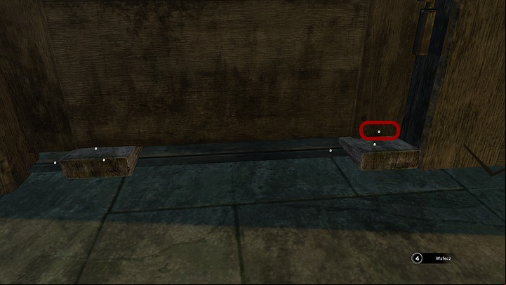 Look closely at the crevice under the door and slide in the wedges, first the small one to the left, then a normal one right beside it (a new active point will appear) - Return to the hospital | Chapter three | Walkthrough - Chapter three - Syberia 3 Game Guide