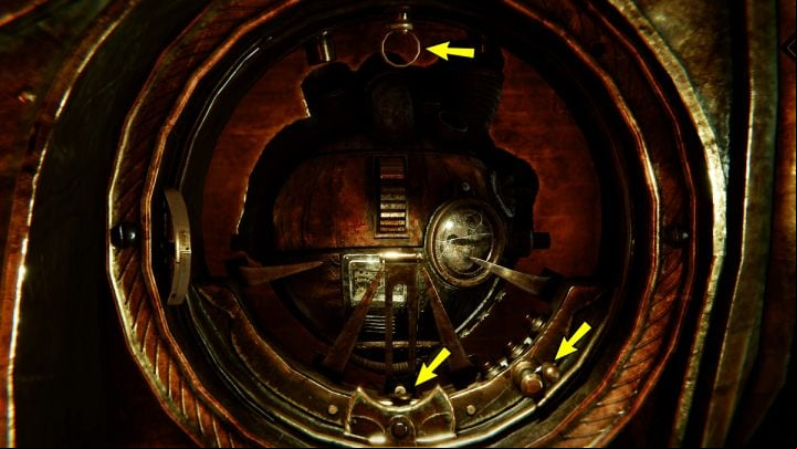 The handle at the top is used to stop the heart mechanism - Syberia The World Before: Vaghen - Silberspiegel refuge, autumn 2005 part 4 - walkthrough - Walkthrough - Syberia The World Before Guide