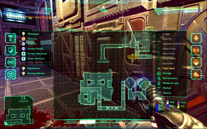 Maps of the Citadel decks get expanded as you progress in the game - System Shock Remake: Tips and tricks - Basics - System Shock Remake Guide