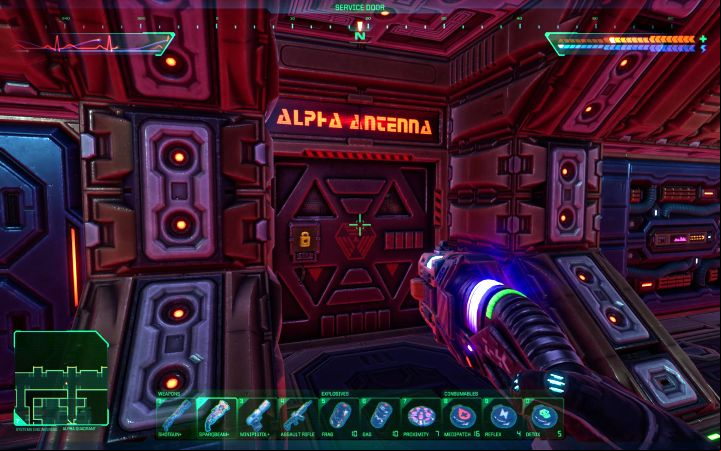 The main reason for visiting this deck is to destroy 4 antennas after unlocking the side rooms - System Shock Remake: Interactive map - Basics - System Shock Remake Guide