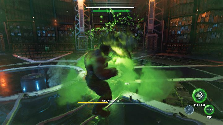 The first new skill of Abomination is poison gas - Marvels Avengers: Abomination boss - how to beat? Walkthrough - Bosses - Marvels Avengers Guide