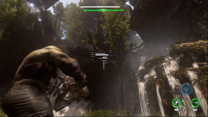 The last wave includes vanishing opponents who can dynamically change their positions on the cliffs all the time - Marvels Avengers: To find Olympia, walkthrough - Pacific Northwest - Marvels Avengers Guide