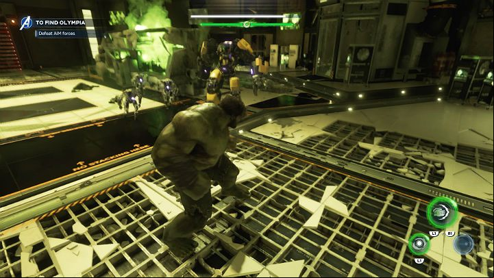 After the first fight, additional AIM units will begin to appear in the lab room - Marvels Avengers: To find Olympia, walkthrough - Pacific Northwest - Marvels Avengers Guide