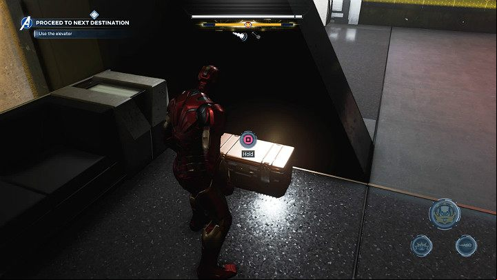 Enter the building and note that behind a low sofa on the left there is a hidden chest - Marvels Avengers: Alone against AIM, walkthrough - Eastern seaboard - Marvels Avengers Guide