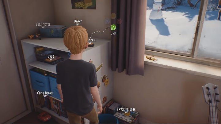 Comic books and toys are on the shelf near the window - Chris room - The Awesome Adventures of Captain Spirit Walkthrough - Walkthrough - The Awesome Adventures of Captain Spirit Game Guide