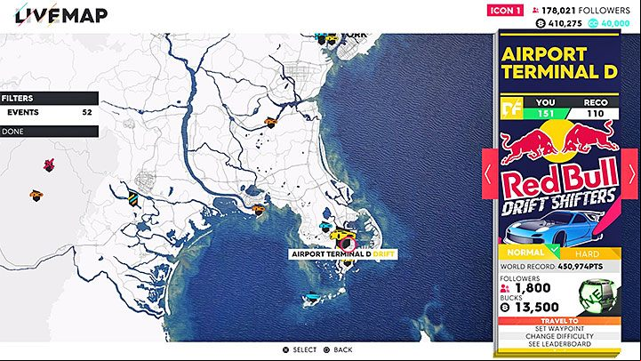 Airport Terminal D Drift event, presented in the picture above, is the perfect opportunity to get this trophy - Drift Like a Tester - how to get 100,000 points during a Drift event in Crew 2? - Trophies & Achievements - The Crew 2 Game Guide