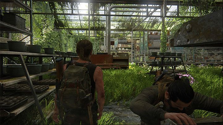 You can find this secret once you reach the large garden part of the market shown in the picture - The Last of Us 2: On Foot - collectibles, artefacts, coins - Seattle Day 1 - Abby - The Last of Us 2 Guide