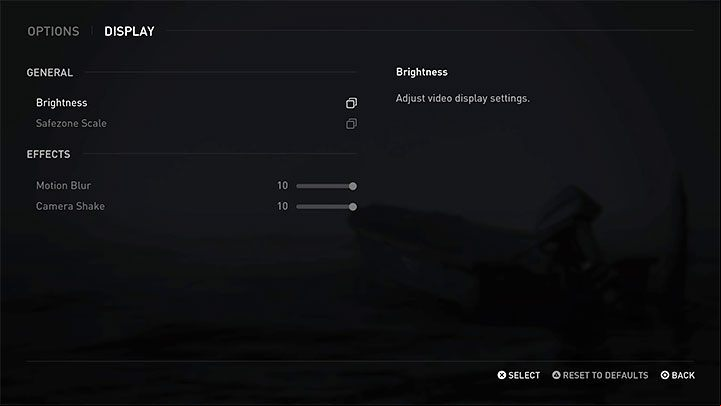 Other graphics settings options are in the Display tab - The Last of Us 2: System requirements PS4 - Appendix - The Last of Us 2 Guide