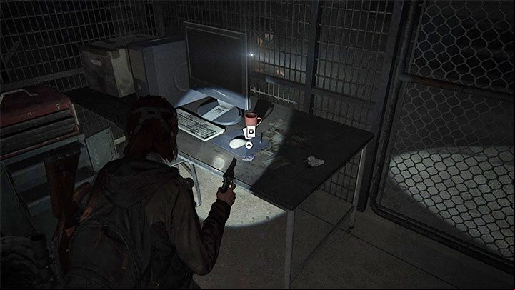 Once you reach the fenced area, you will find the trading card on a computer desk, right next to keyboard and mouse - The Last of Us 2: The Tunnels - collectibles, artefacts, coins - Seattle Day 1 - Ellie - The Last of Us 2 Guide