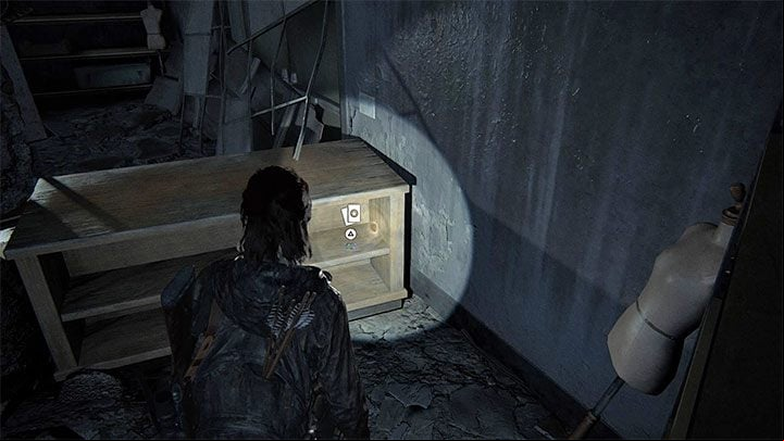 Just after youve ed the obstacle, stop and turn 180 degrees to notice the collectible - The Last of Us 2: Road to the Aquarium - collectibles, artefacts, coins - Seattle, Day 3 - Ellie - The Last of Us 2 Guide