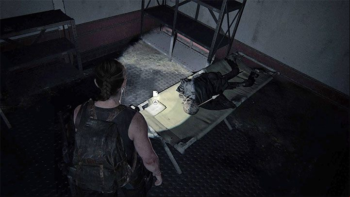 The collectible lies on a metal bed in one of the first few cabins - The Last of Us 2: The Coast - collectibles, artefacts, coins - Seattle Day 1 - Abby - The Last of Us 2 Guide