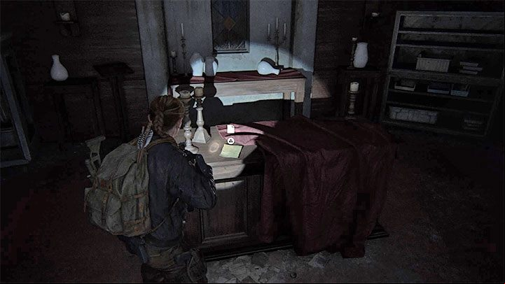A note can be found on the altar in the chapel - The Last of Us 2: Ground Zero - collectibles, artefacts, coins - Seattle Day 2 - Abby - The Last of Us 2 Guide