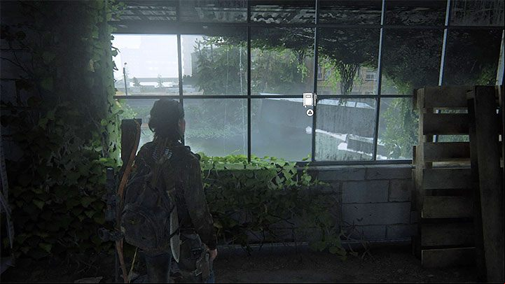 At the same spot where you found the body shown above, approach the window in The Flooded City level - The Last of Us 2: The Flooded City - collectibles, artefacts, coins - Seattle, Day 3 - Ellie - The Last of Us 2 Guide