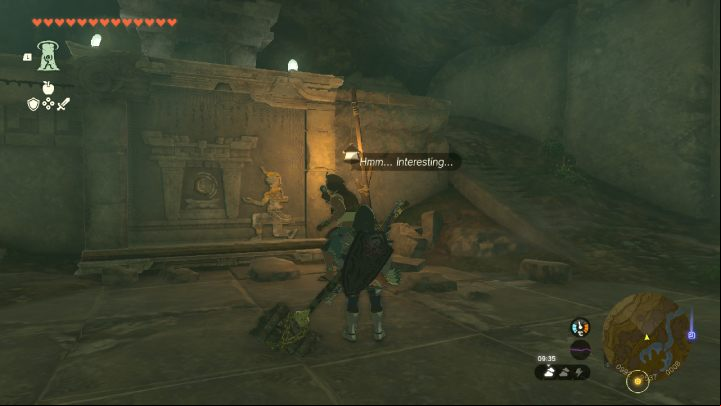 Go to the marked place by Skyview Tower at Poopla Foothills and talk to Calip - Zelda TotK: Find the Fifth Sage - Walkthrough - Zelda Tears of the Kingdom Guide