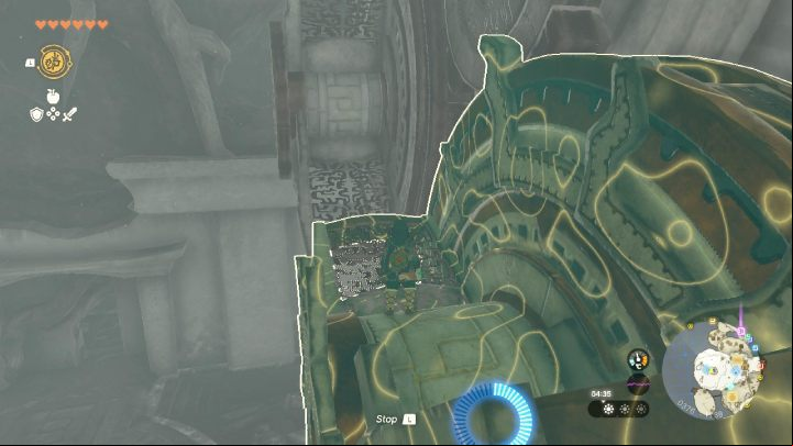 Use Recall to rewind the time on the gears and jump on the first one - Zelda TotK: Find Princess Zelda - Walkthrough - Zelda Tears of the Kingdom Guide