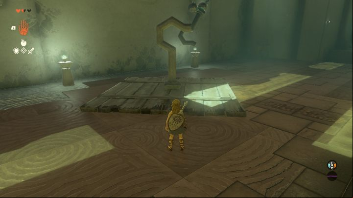 Pick up the board and put it on the ground - Zelda TotK: Ukouh Shrine - Sky - Zelda Tears of the Kingdom Guide