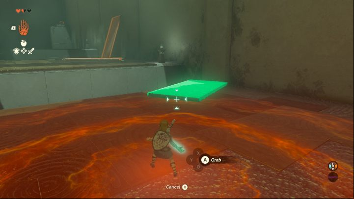 Hold L and select Ultrahand by selecting the appropriate icon with the right analog stick - Zelda TotK: Ukouh Shrine - Sky - Zelda Tears of the Kingdom Guide