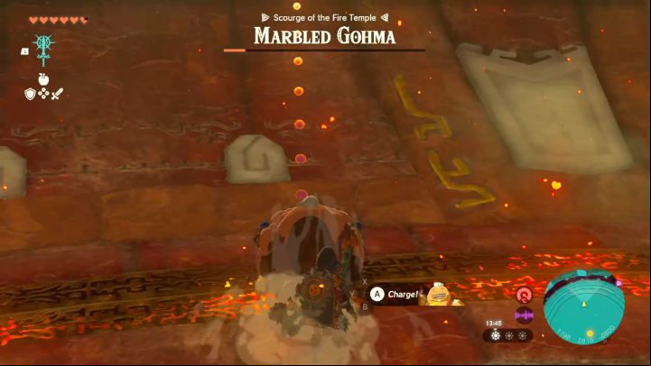 The monster will attach to the ceiling - Zelda TotK: Yunobo of Goron City - Walkthrough - Zelda Tears of the Kingdom Guide
