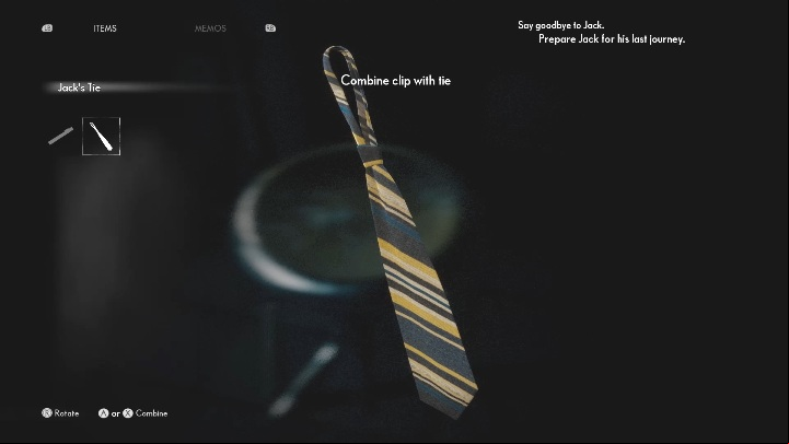 Your next task is to put the pin on the tie - The Medium: Funeral home - walkthrough - Walkthrough - The Medium Guide