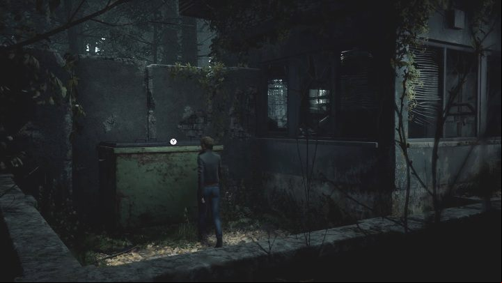 There is a container just behind the building that will help you proceed - The Medium: Journey to the hotel - walkthrough - Walkthrough - The Medium Guide
