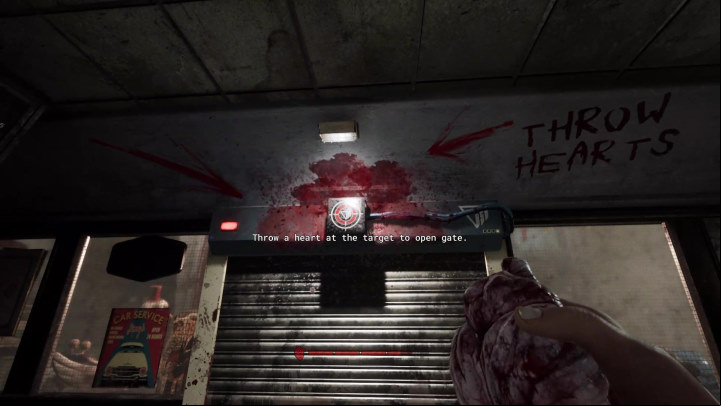 The path will eventually lead you to a room with floating hearts - Outlast Trials: Fun Park Grind the Bad Apples - Fun Park - Outlast Trials Guide