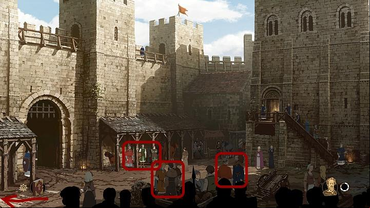 The bishop will give you a mission, and before you go to Bartholomew’s cell, take a look around the courtyard - Chapter Six - The Hamleighs - Book One: From the Ashes - The Pillars of the Earth Game Guide