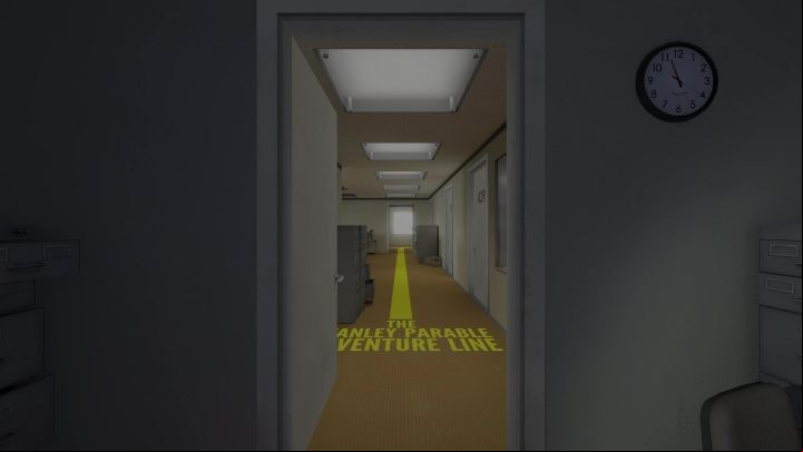 This time you'll see a yellow line after you start the game - Stanley Parable Ultra Deluxe: Right door - list of all endings - All endings - Stanley Parable Ultra Deluxe Guide