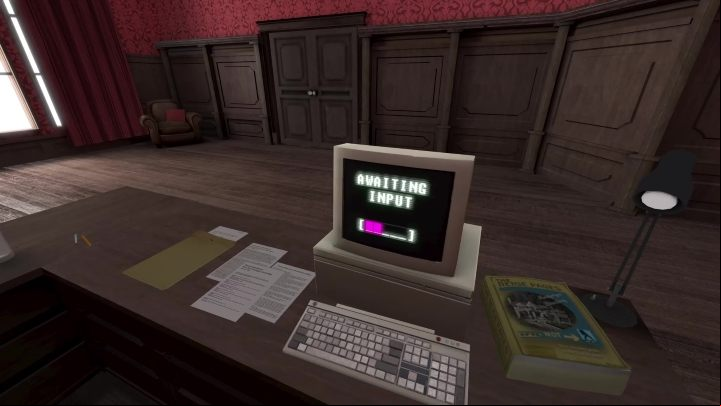 During your next playthrough, you'll be able to interact with the PC in front of the boss's office - Stanley Parable Ultra Deluxe: Left door - list of all endings - All endings - Stanley Parable Ultra Deluxe Guide