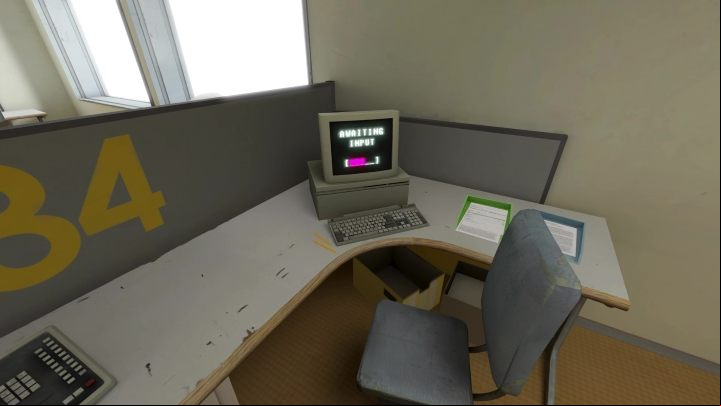 After restarting the game again, you'll find the PC in the first office room, at employee 434's desk - Stanley Parable Ultra Deluxe: Left door - list of all endings - All endings - Stanley Parable Ultra Deluxe Guide