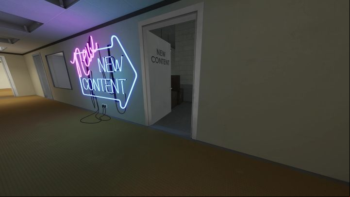 Once the Skip button is complete, the door to the new content will slightly change - Stanley Parable Ultra Deluxe: New content - All endings - Stanley Parable Ultra Deluxe Guide