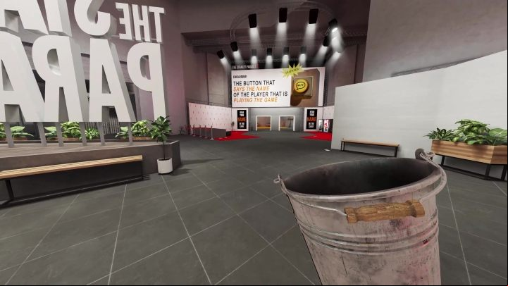 In the corner of the hall, to the left of the door you came in, there is a room with buttons that say names - Stanley Parable Ultra Deluxe: New content - All endings - Stanley Parable Ultra Deluxe Guide