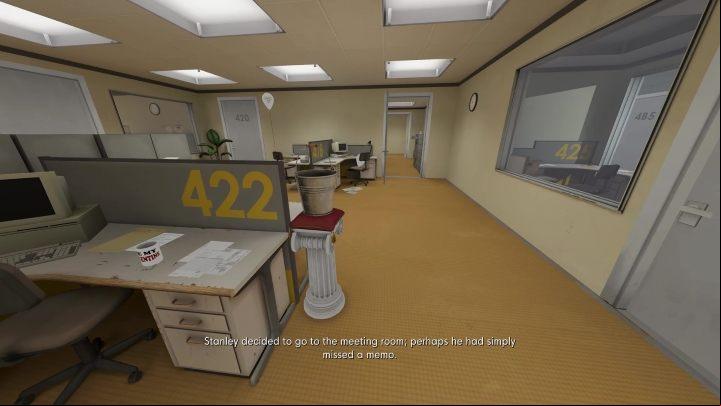 After completing Stanley Parable 2, a bucket will appear in the second office room - Stanley Parable Ultra Deluxe: New content - All endings - Stanley Parable Ultra Deluxe Guide