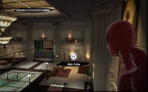 Turn right after entering the bank and jump onto the balcony there - St. Gabriel's Bank - Collectibles inside buildings - The Amazing Spider-Man - Game Guide and Walkthrough