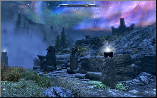 After the conversation continue onwards, still using Clear Skies Shout to dispel the thick mist - Reaching the Hall of Valor | Sovngarde - Sovngarde - The Elder Scrolls V: Skyrim Game Guide
