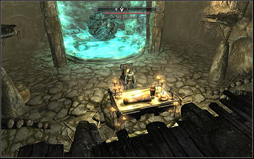 Temporarily ignore the magic sphere in the distance, as before you can take a closer look at it you will have to fight Jyrik Gauldurson (screen above) - Under Saarthal - p. 2 - College of Winterhold quests - The Elder Scrolls V: Skyrim Game Guide