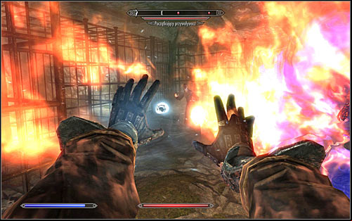 Start attacking the Warlock in the ading room (screen above) - Hitting the Books - p. 1 - College of Winterhold quests - The Elder Scrolls V: Skyrim Game Guide